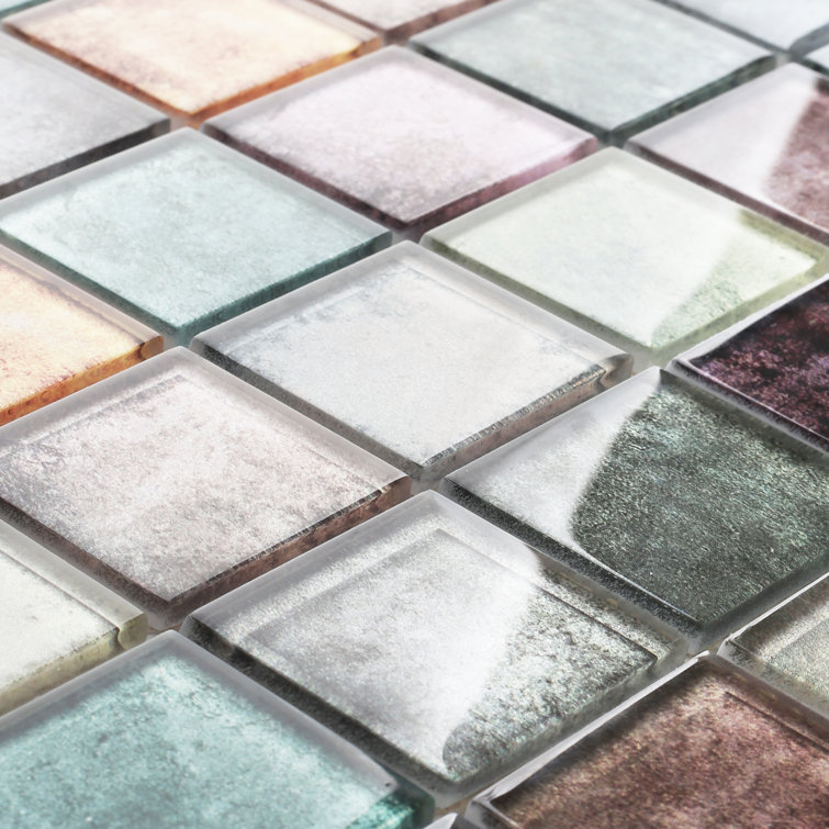 Antique Multicolor 12'' x 12'' Glass Mosaic Wall Tile