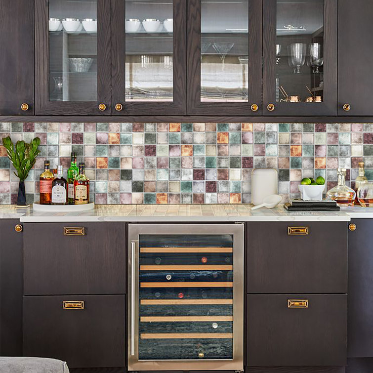 Antique Multicolor 12'' x 12'' Glass Mosaic Wall Tile