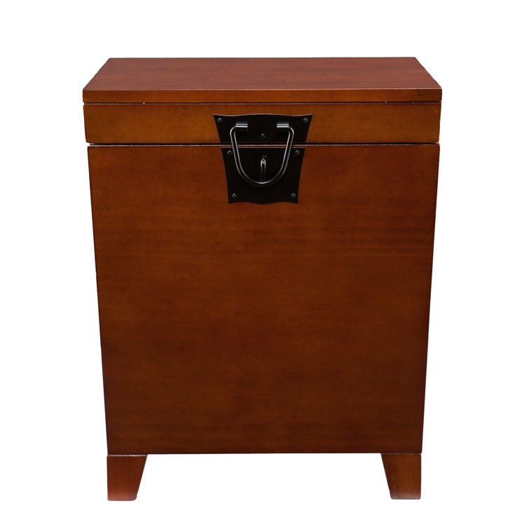 Mission Oak Rectangular Wooden End Table with Storage