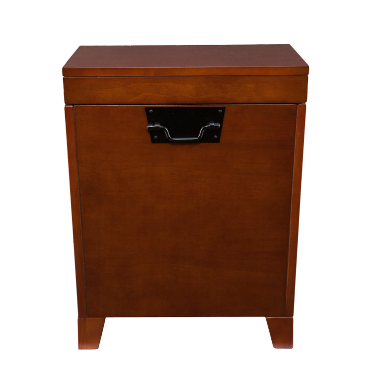 Mission Oak Rectangular Wooden End Table with Storage