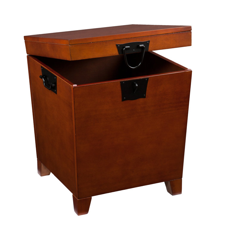 Mission Oak Rectangular Wooden End Table with Storage