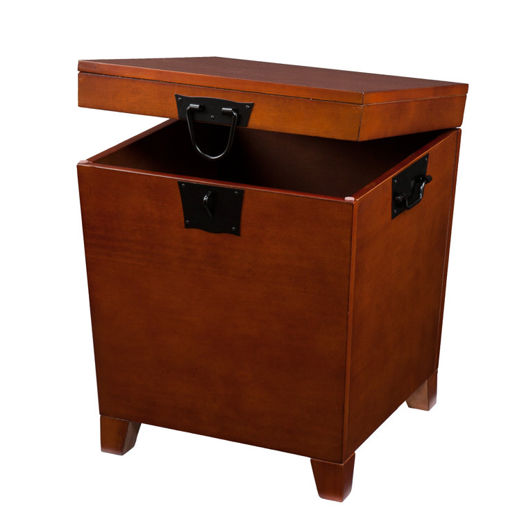 Mission Oak Rectangular Wooden End Table with Storage