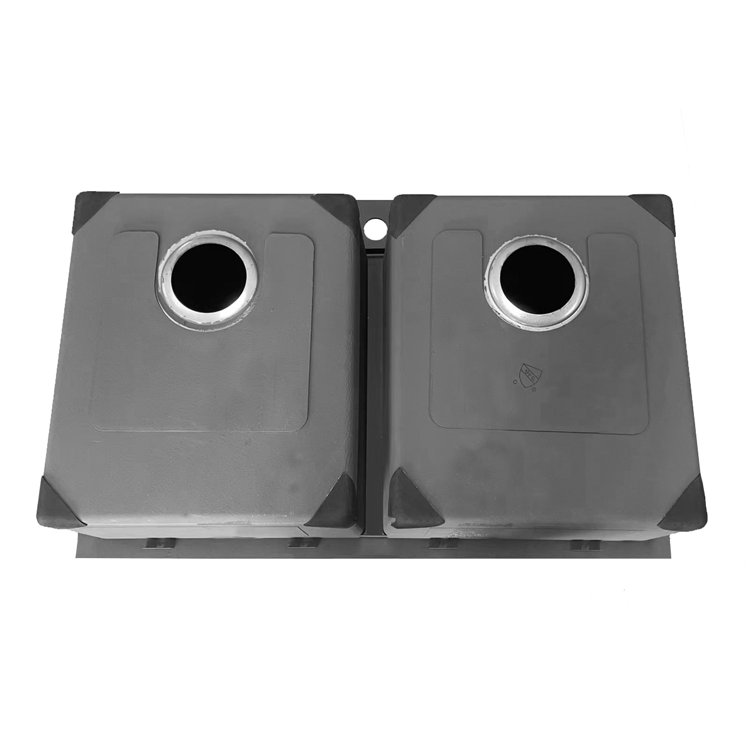 33'' Black Stainless Steel Double Bowl Drop-In Kitchen Sink