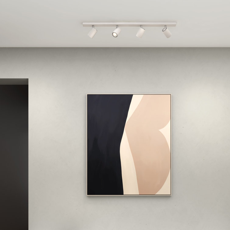 Contemporary Textured White Metal LED Spotlight Track, 35"