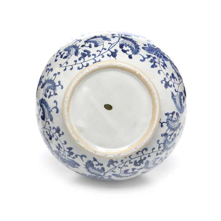 Blue and White Porcelain Floral Table Vase