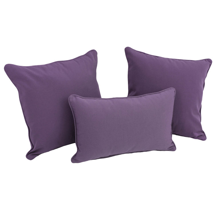 Grape Cotton Blend Corded Twill Throw Pillow Set