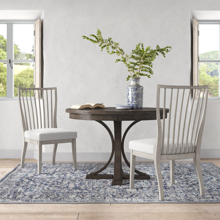 Light Gray Upholstered Windsor Back Side Chair Set