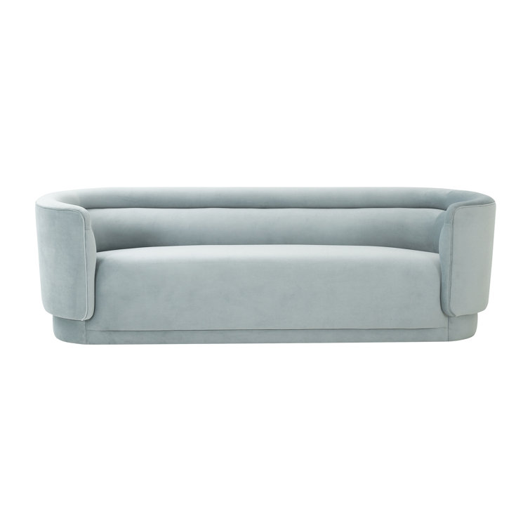 Kamila 93'' Sea Blue Velvet Tufted Sofa