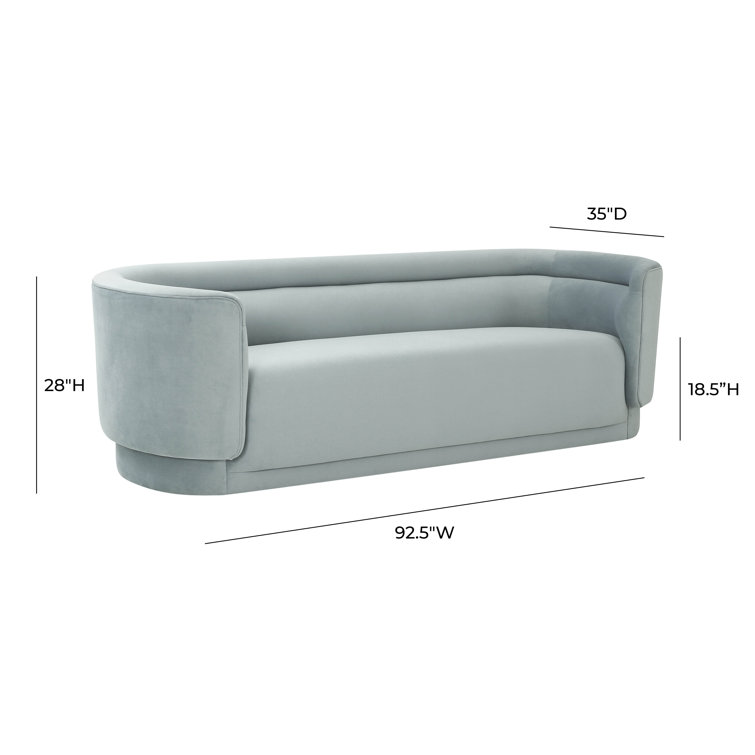 Kamila 93'' Sea Blue Velvet Tufted Sofa