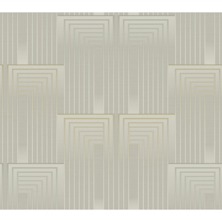 Taupe and Pearl Geometric Non-Pasted Washable Wallpaper