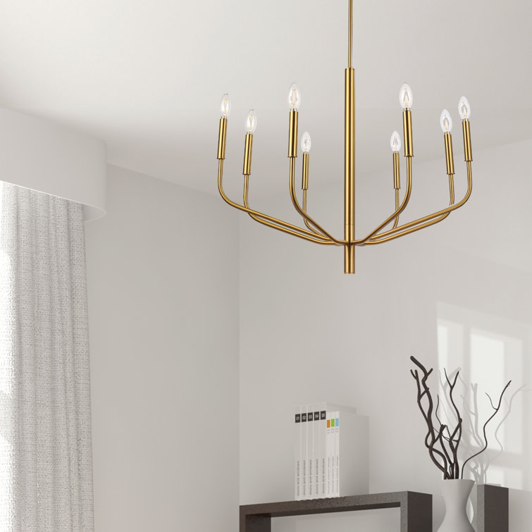 Aged Brass 8-Light Candle-Style Chandelier