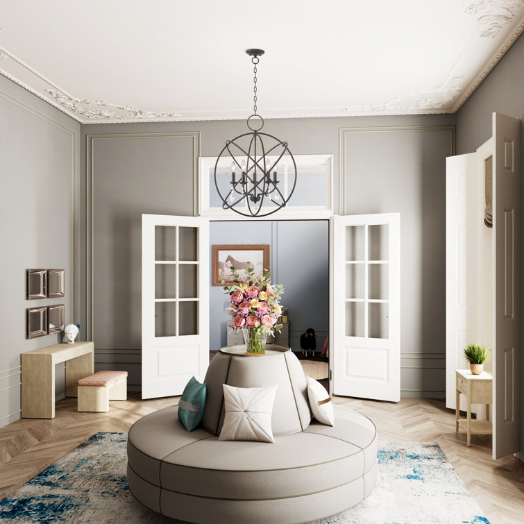 Aria English Bronze 5-Light Crystal Sphere Chandelier