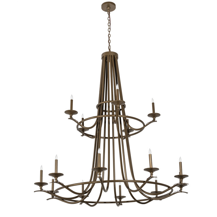 Octavia 15-Light Chocolate Metal Tiered Chandelier