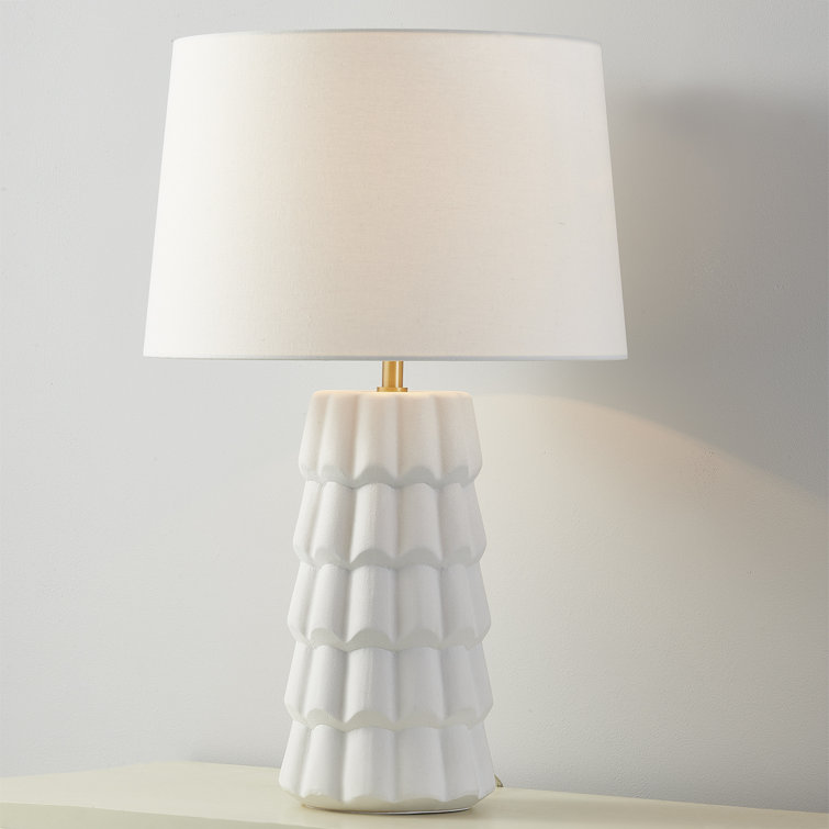 Margaret Blue-Grey Ceramic Table Lamp with Belgian Linen Shade