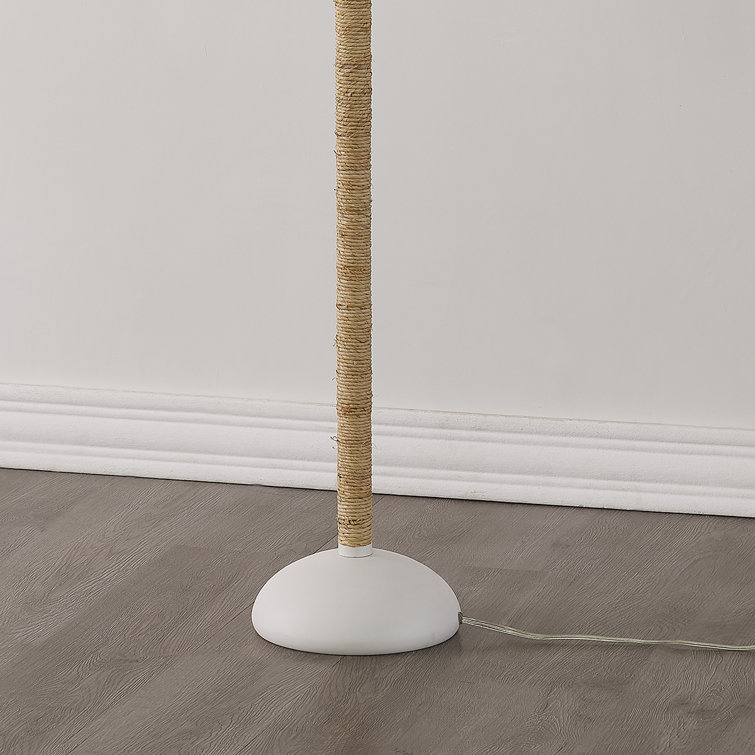 Tomlin White and Natural Belgian Linen Floor Lamp