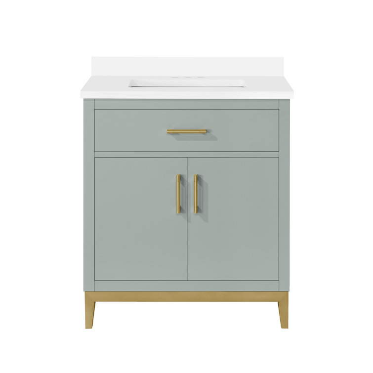Sage Green 30" Single Sink Vanity with Marble Top