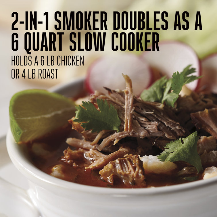 Weston Black Digital Display 6 Quart Indoor Smoker and Slow Cooker