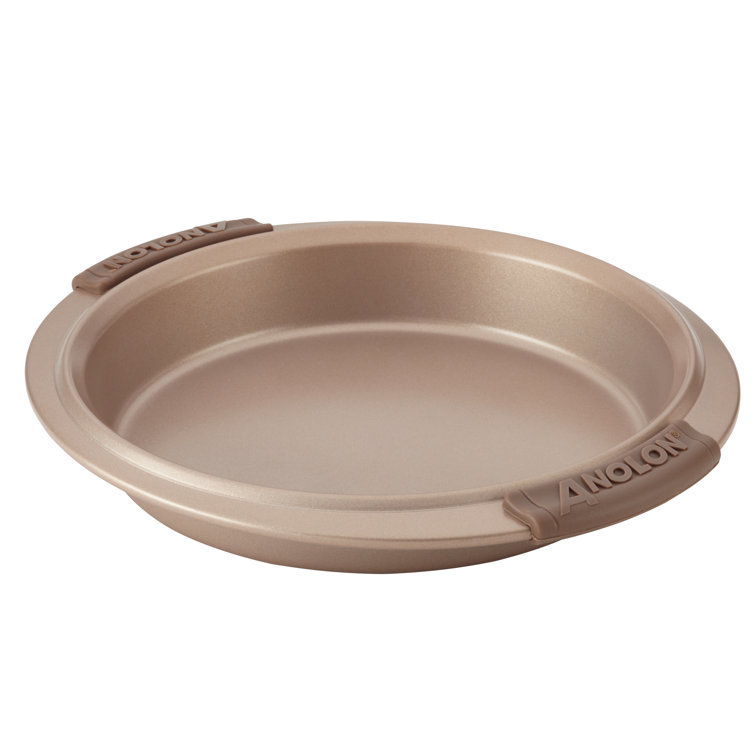 Bronze Nonstick Round Cake Pan with Silicone Grips, 9-Inch