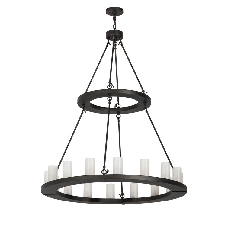 Loxley 16-Light Oil Rubbed Bronze Chandelier with Frosted Glass