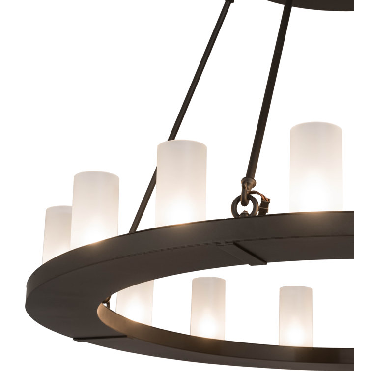 Loxley 16-Light Oil Rubbed Bronze Chandelier with Frosted Glass