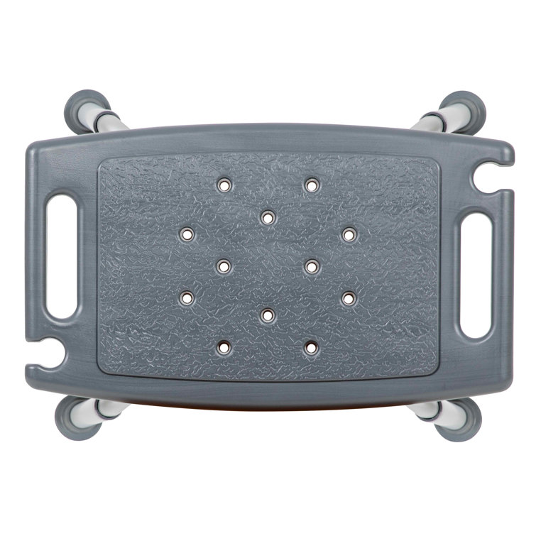 Adjustable Gray Bath & Shower Chair with Non-Slip, Tool-Free Assembly