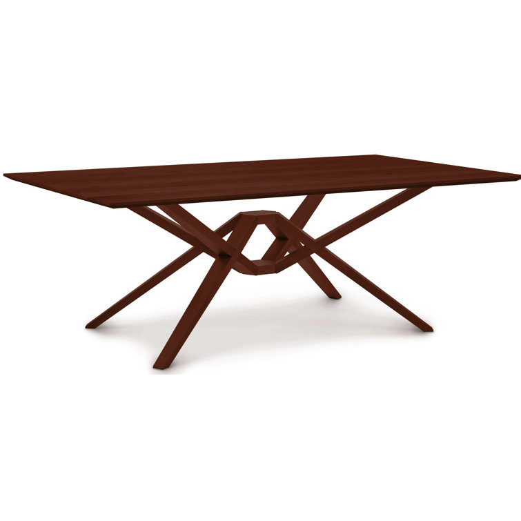 Natural Cherry Solid Wood Extendable Dining Table with Self-Storing Leaves