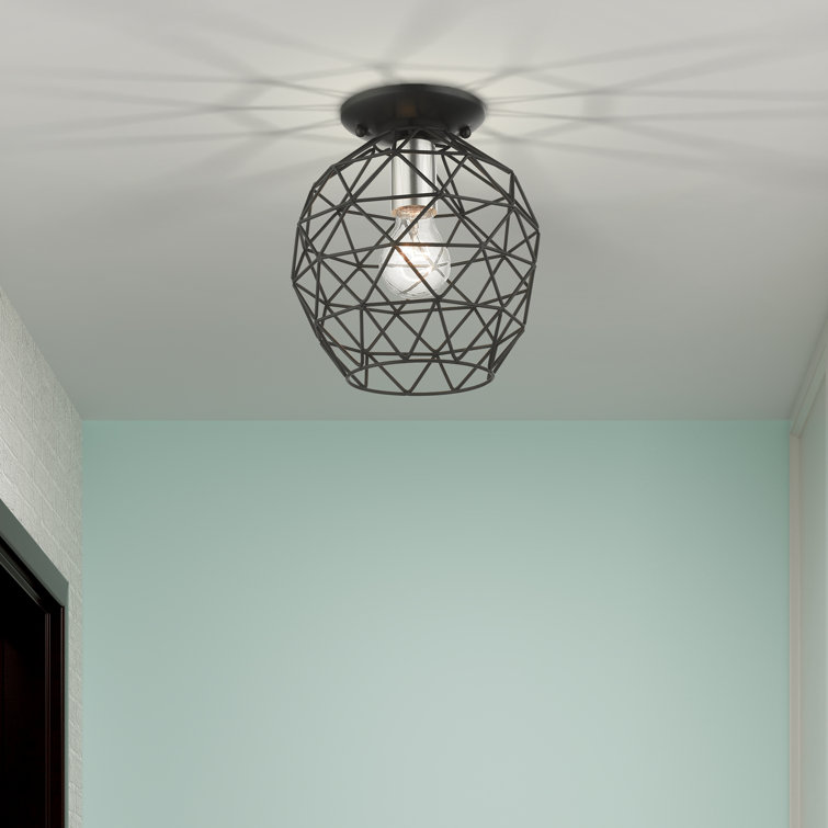 Geometrix Modern Black Nickel LED Flush Mount Light