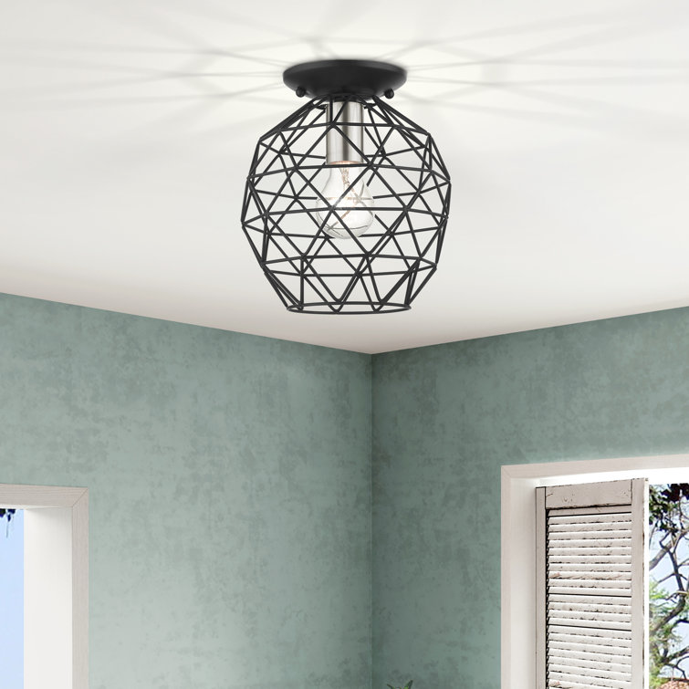 Geometrix Modern Black Nickel LED Flush Mount Light