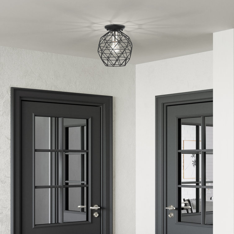 Geometrix Modern Black Nickel LED Flush Mount Light