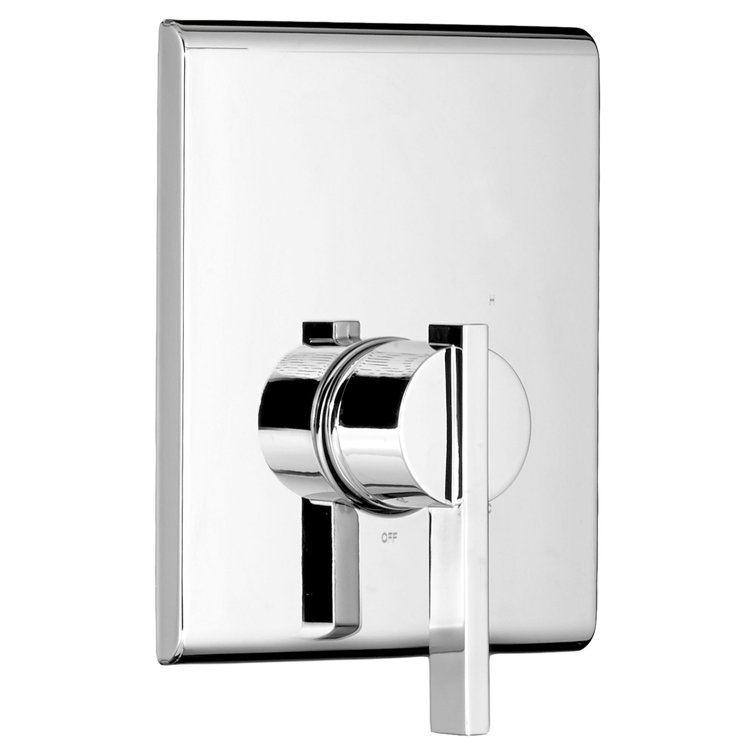Polished Chrome Modern Lever Wall-Mounted Shower Valve Trim Kit