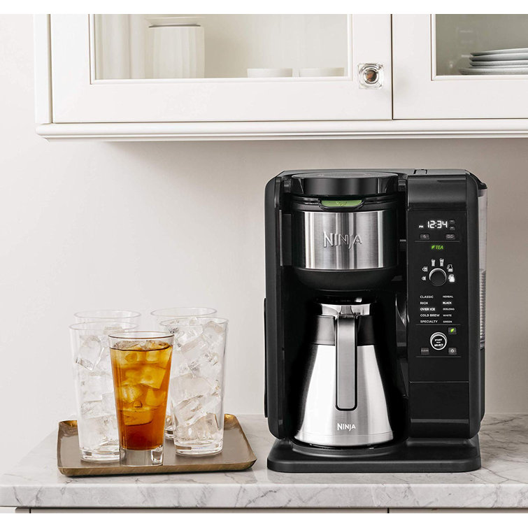 10-Cup Stainless & Black Coffee and Tea Brewing System with Thermal Carafe