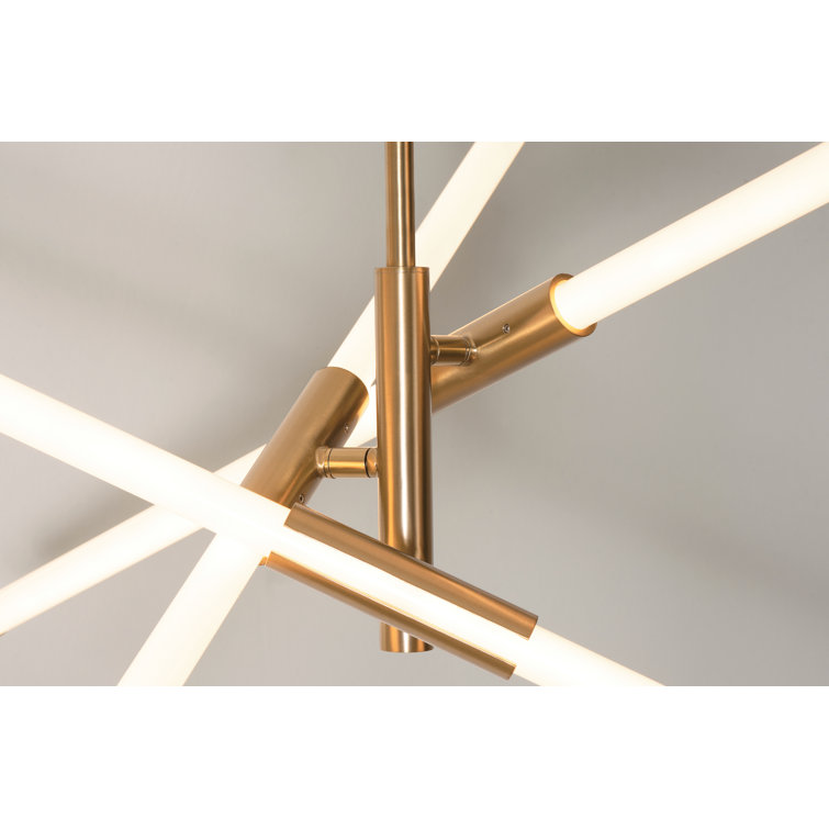 Satin Brass 30'' LED Starburst Pendant Light