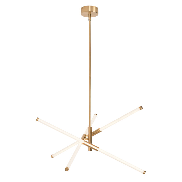 Satin Brass 30'' LED Starburst Pendant Light