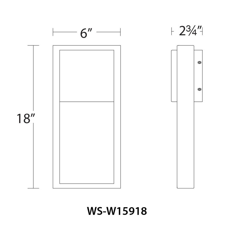 Archetype Black Aluminum 18" LED Wall Sconce
