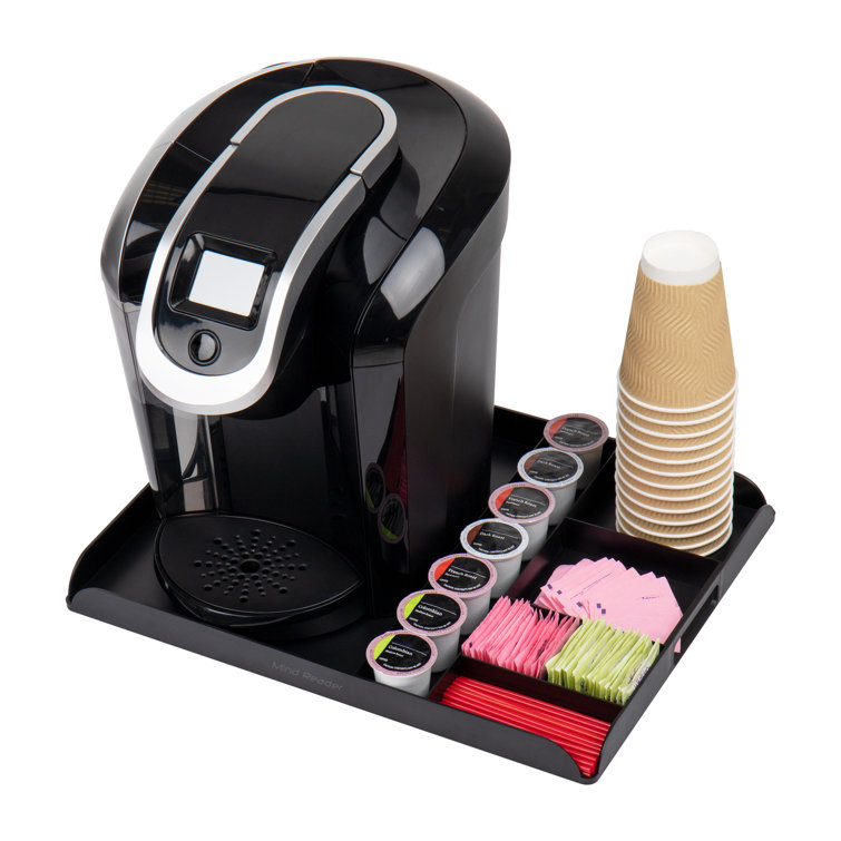 Compact Black Coffee Pod Organizer Tray for Countertop Use