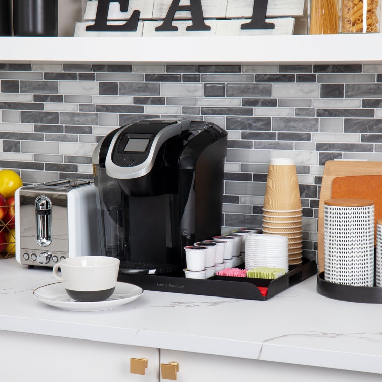 Compact Black Coffee Pod Organizer Tray for Countertop Use