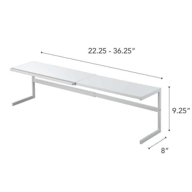 White Steel Expandable Kitchen Support Rack with Hooks
