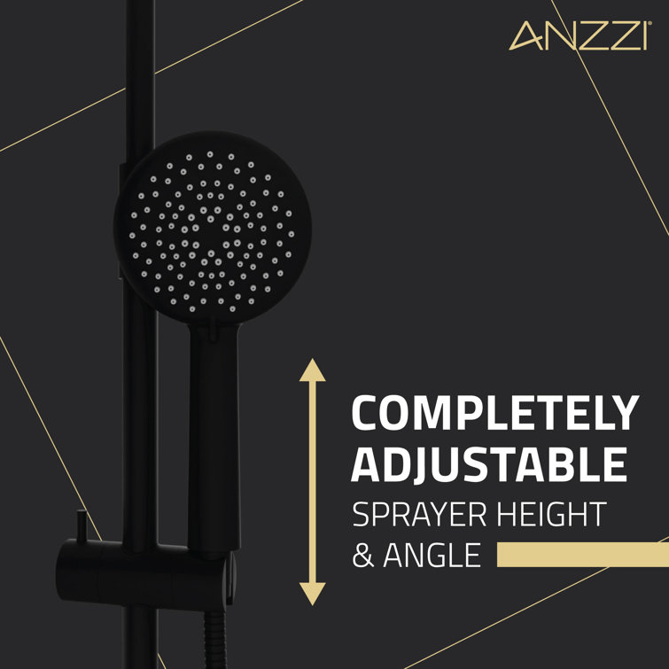 Matte Black Stainless Steel Multi-Head Shower System with Hand Sprayer