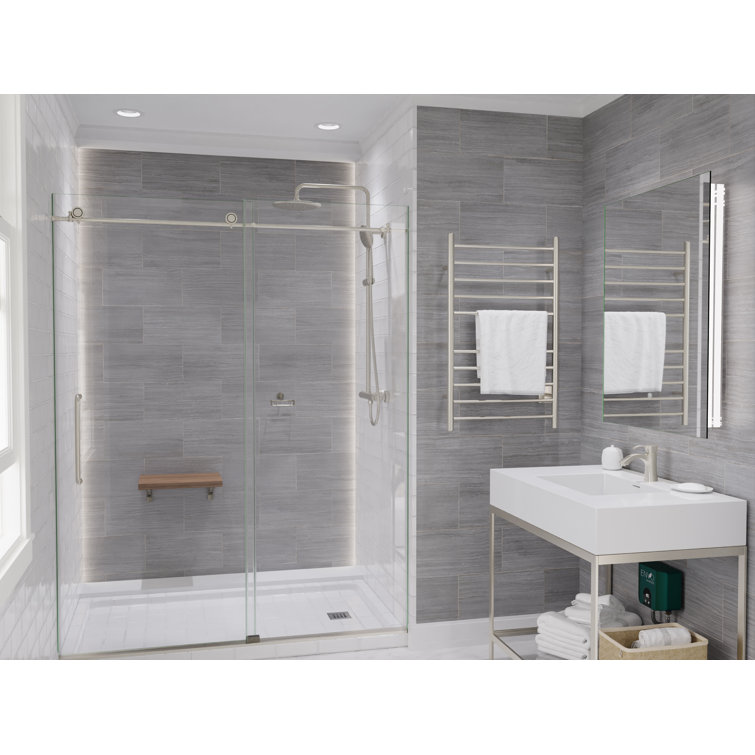 Brushed Nickel Heavy Rainfall Shower Bar with Hand Sprayer
