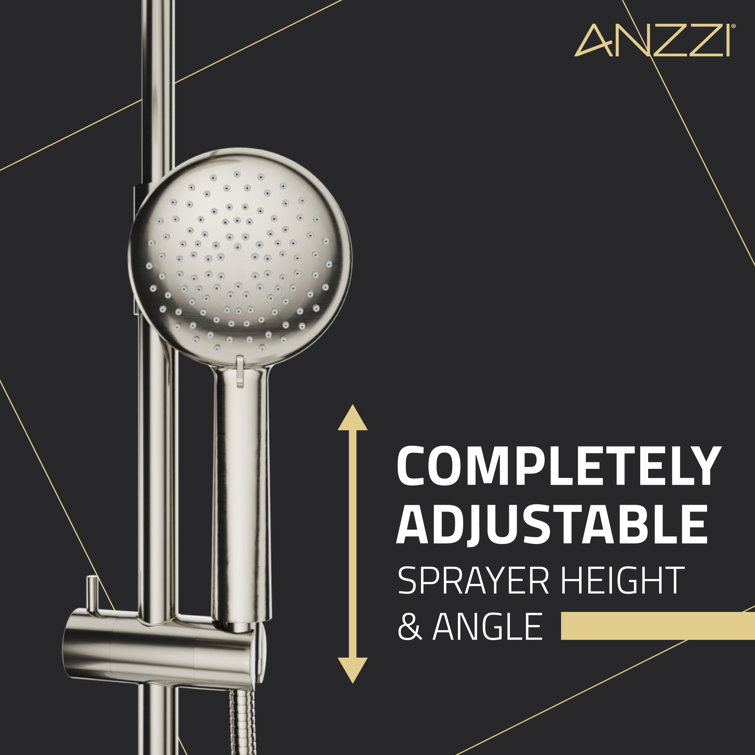 Brushed Nickel Heavy Rainfall Shower Bar with Hand Sprayer