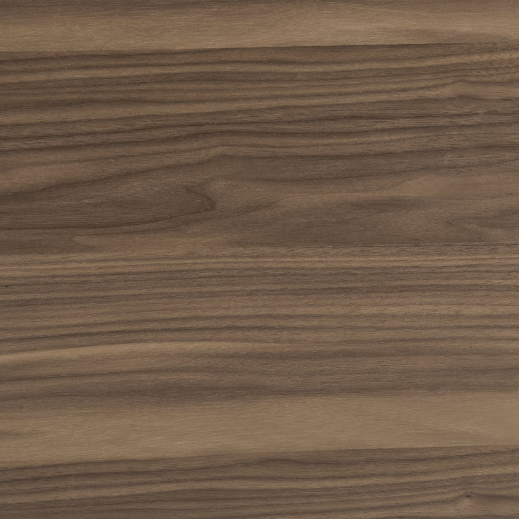 Walnut and Black Round Pedestal Side Table