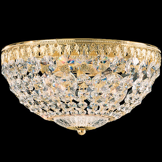 Gold Crystal Flush Mount with Swarovski Elements, 10-inch