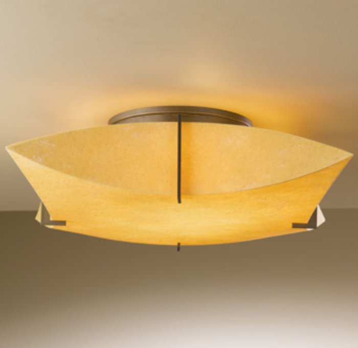 Elegant Bento Dark Smoke 2-Light LED Semi-Flush Mount with Spun Frost Shade