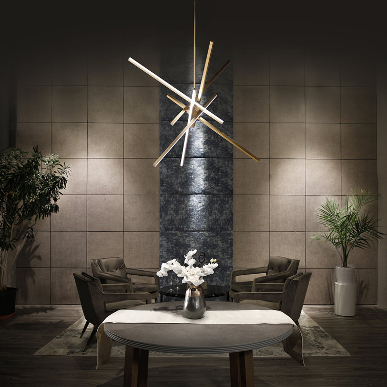 Aged Brass Elegance 39" LED Pendant with White Polycarbonate Shade