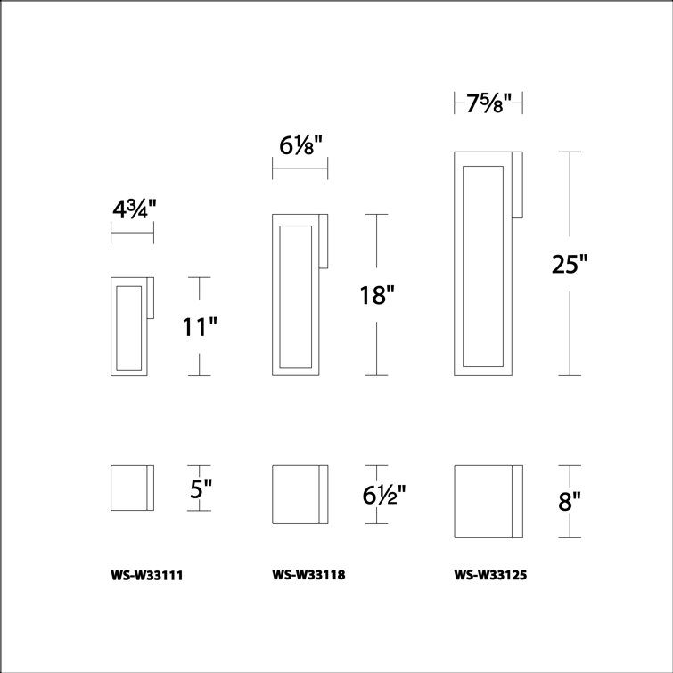25" Black Aluminum LED Wall Light with Clear Glass Shade