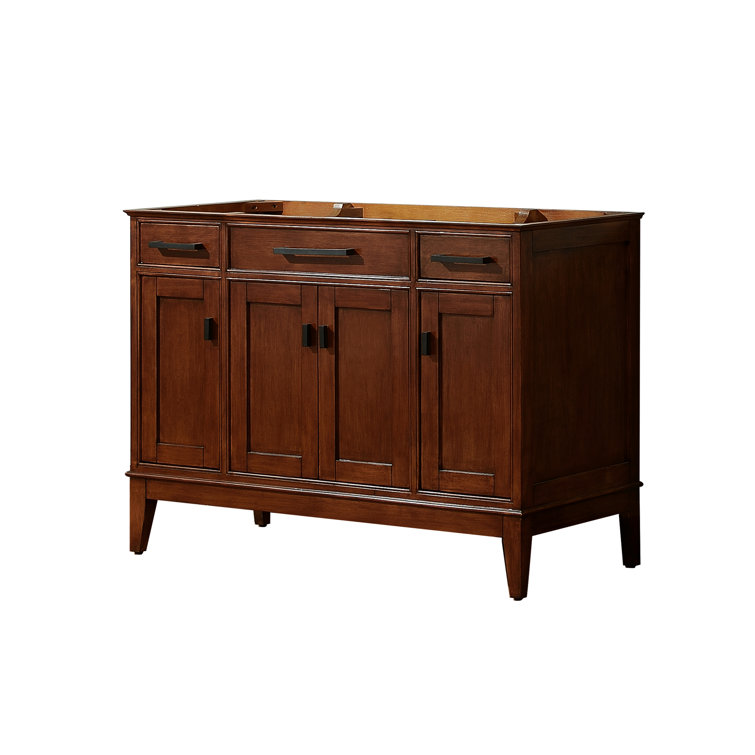 Transitional 48" Solid Wood Freestanding Vanity Base - Tobacco
