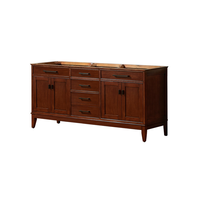 Tobacco Solid Wood Double Freestanding Vanity 72"