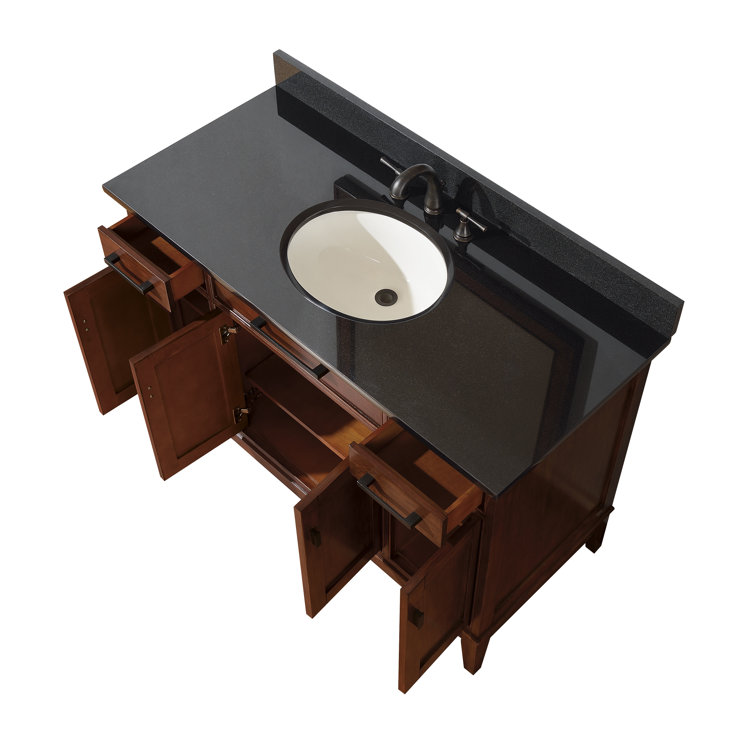 Madison Light Wood 48" Traditional Marble Top Vanity with Undermount Sink