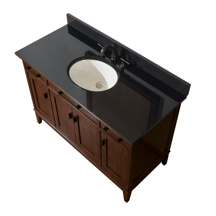 Madison Light Wood 48" Traditional Marble Top Vanity with Undermount Sink