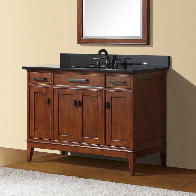 Madison Light Wood 48" Traditional Marble Top Vanity with Undermount Sink